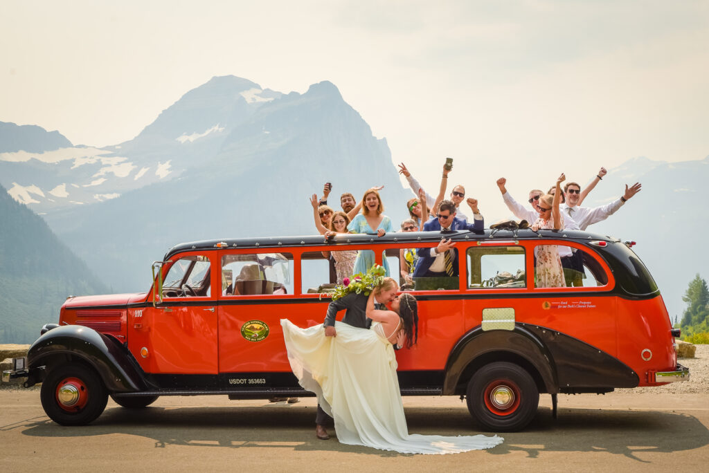 Glacier elopement red jammer