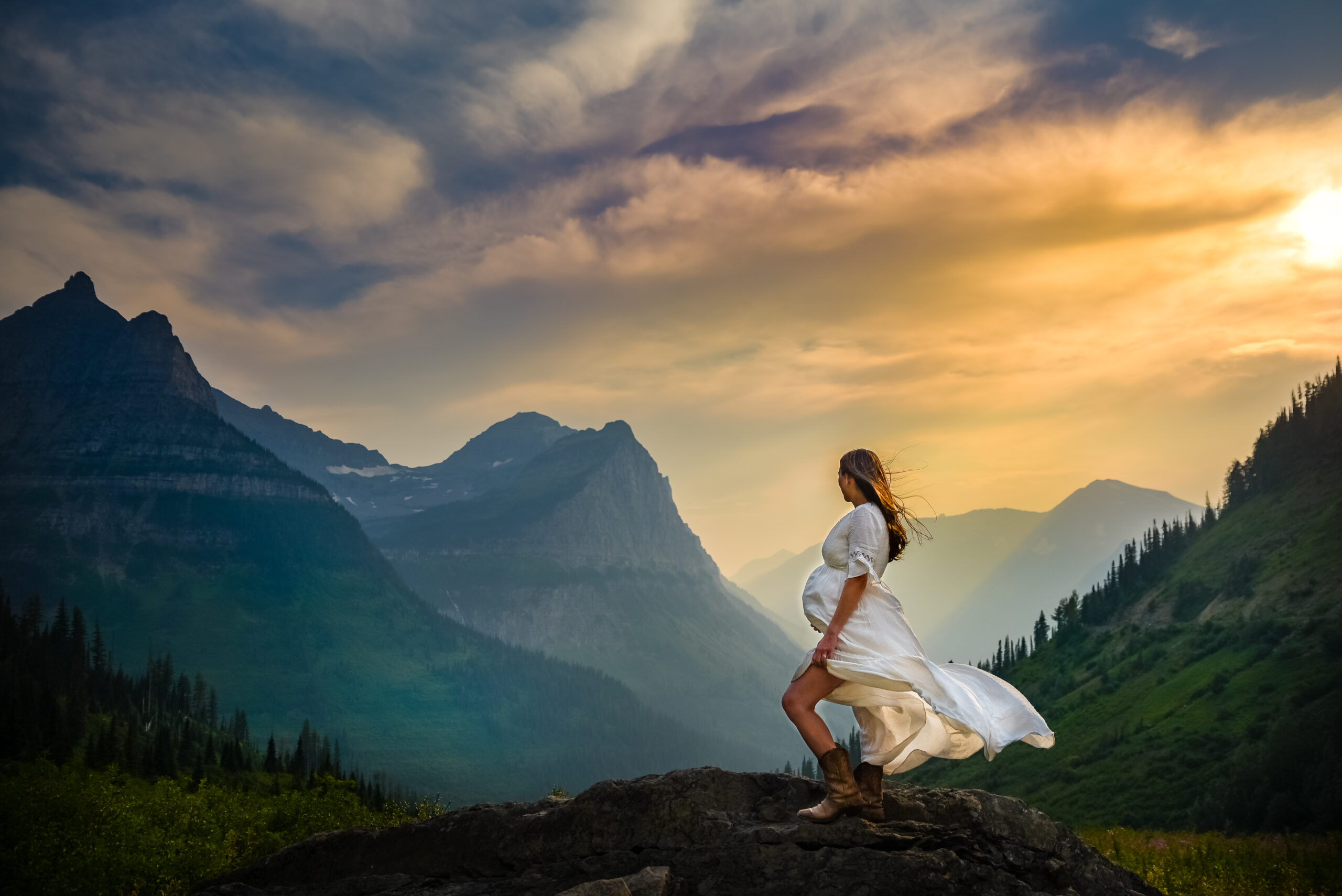 Glacier national park maternity photographer