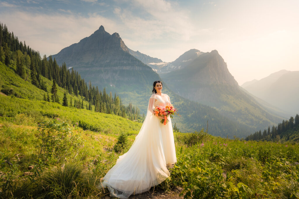 Couple in Glacier National Park eloping with Jill Jones Photography