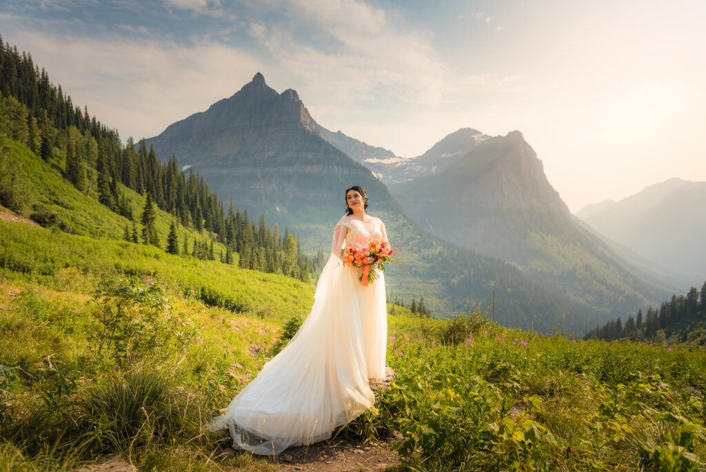 Couple in Glacier National Park eloping with Jill Jones Photography