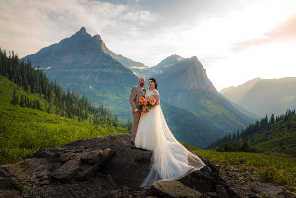 Adventure elopement in the mountains for a Montana elopement at Glacier National Park