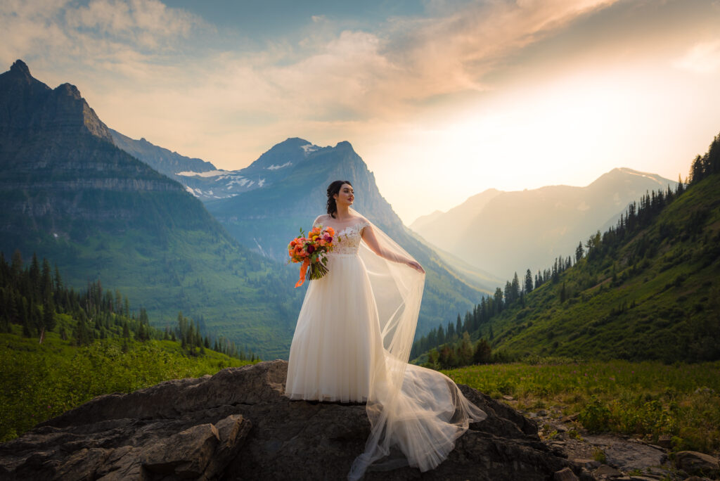 Adventure elopement in the mountains for a Montana elopement at Glacier National Park