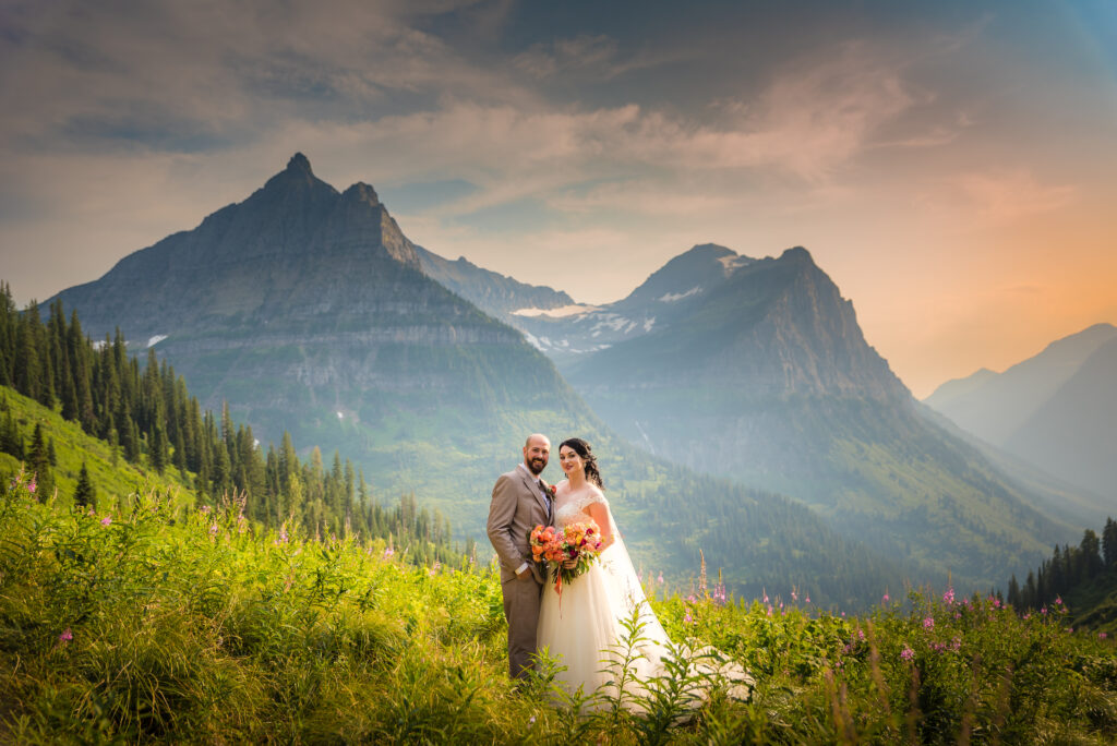 Adventure elopement in the mountains for a Montana elopement at Glacier National Park