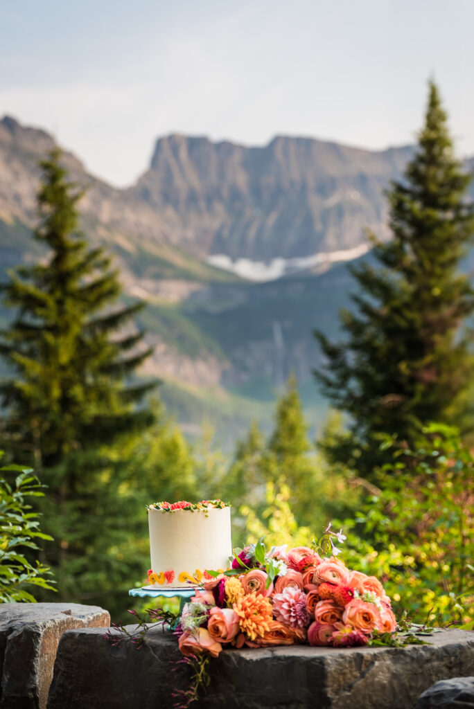 Elopement cake for a Montana Elopement