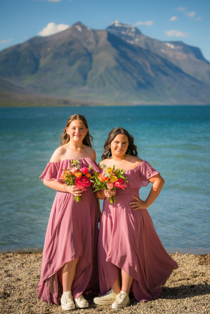 lakeside wedding ceremony at Lake McDonald in Glacier National Park