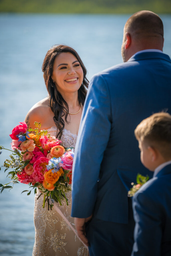 lakeside wedding ceremony at Lake McDonald in Glacier National Park