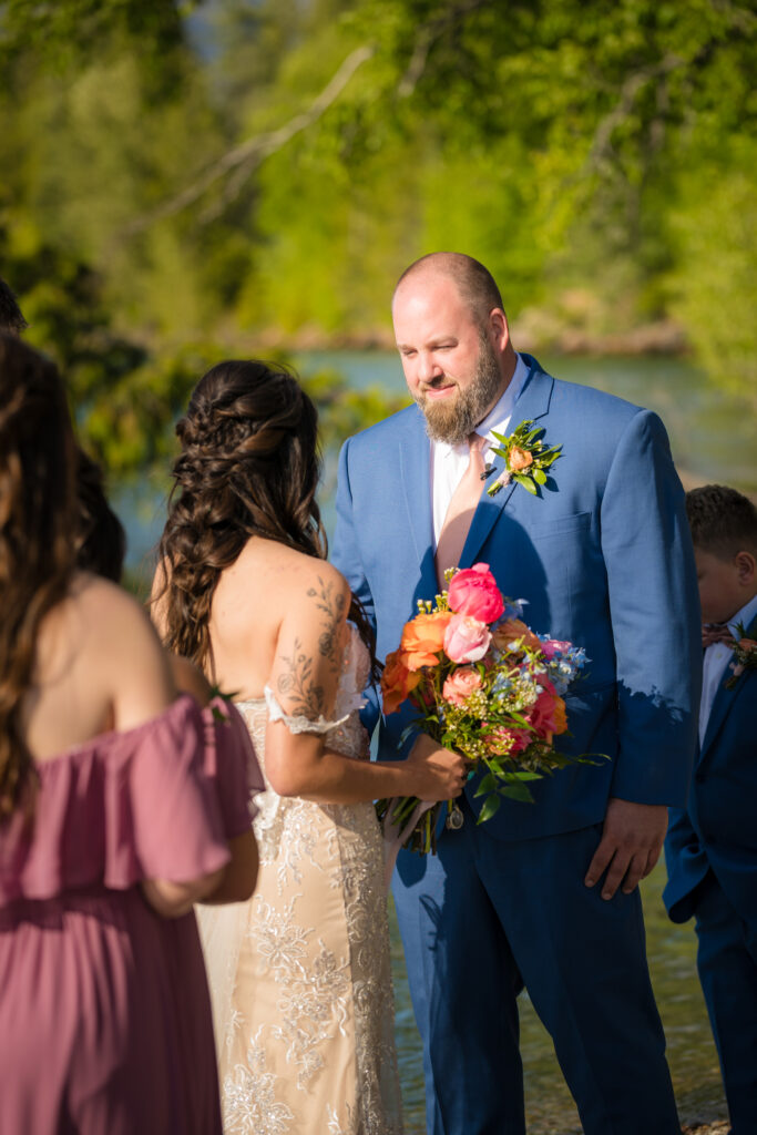 lakeside wedding ceremony at Lake McDonald in Glacier National Park