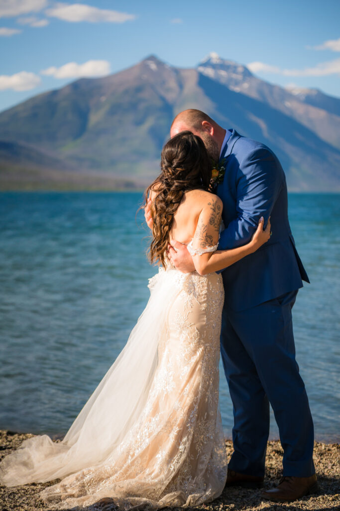 lakeside wedding ceremony at Lake McDonald in Glacier National Park