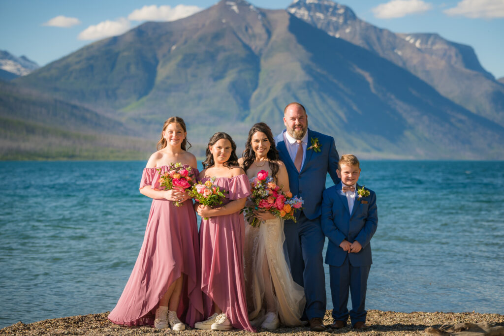 lakeside wedding ceremony at Lake McDonald in Glacier National Park