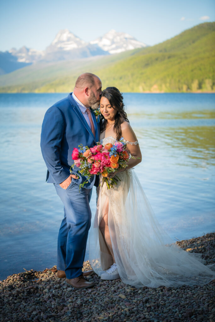 lakeside wedding ceremony at Lake McDonald in Glacier National Park