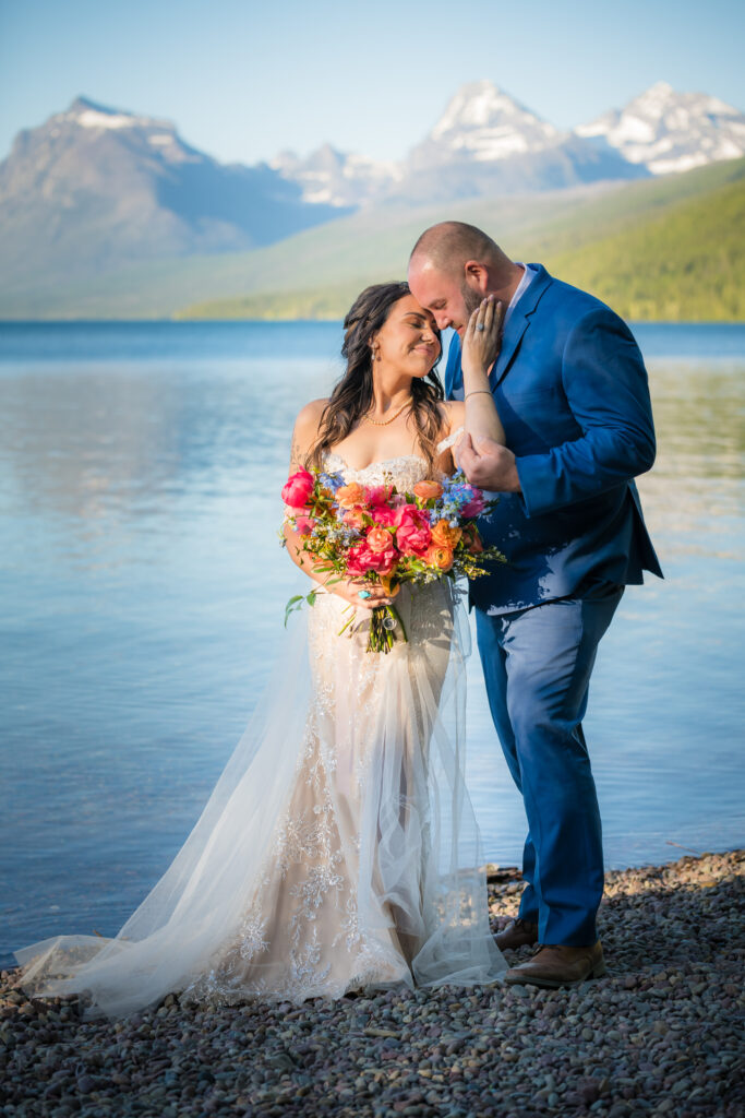 lakeside wedding ceremony at Lake McDonald in Glacier National Park