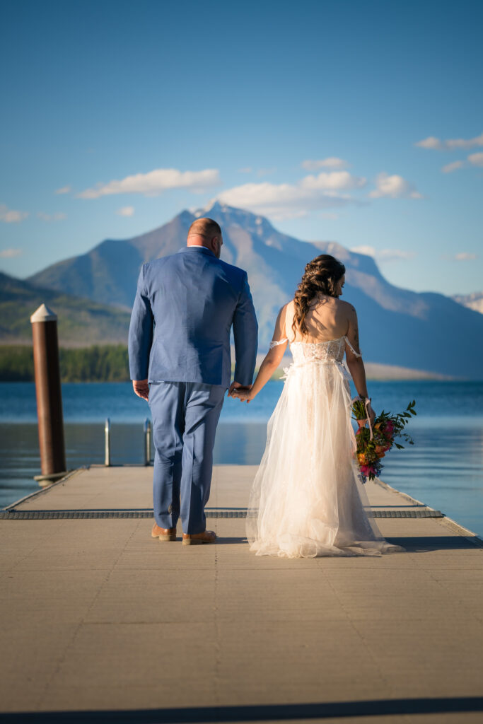 lakeside wedding ceremony at Lake McDonald in Glacier National Park