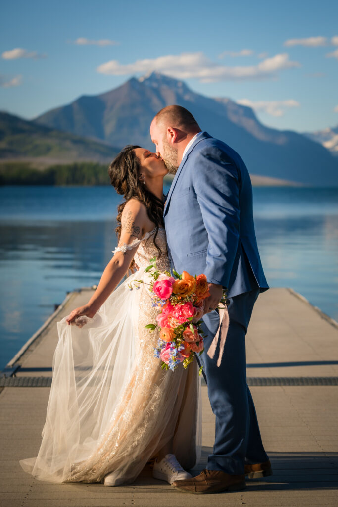 lakeside wedding ceremony at Lake McDonald in Glacier National Park