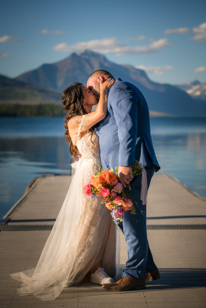 lakeside wedding ceremony at Lake McDonald in Glacier National Park