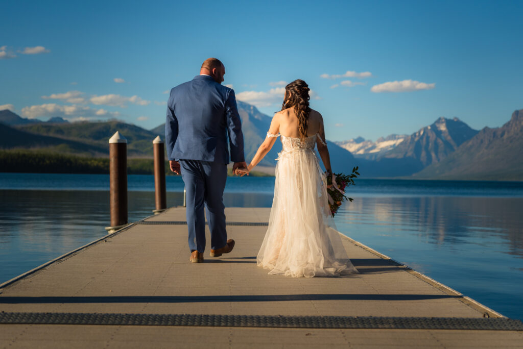 lakeside wedding ceremony at Lake McDonald in Glacier National Park