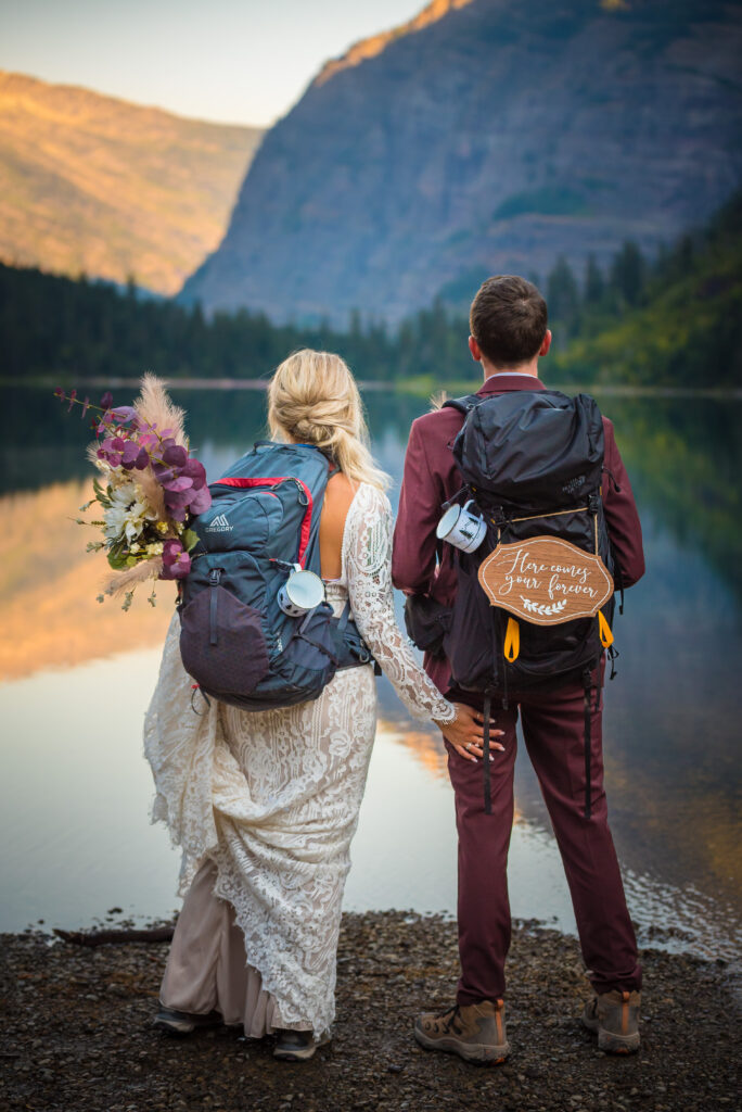 Hiking elopement avalanche lake Glacier National Park, Montana 