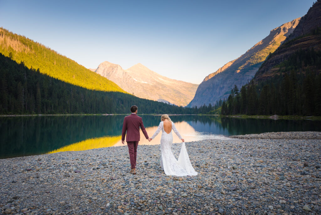 Hiking elopement avalanche lake Glacier National Park, Montana 