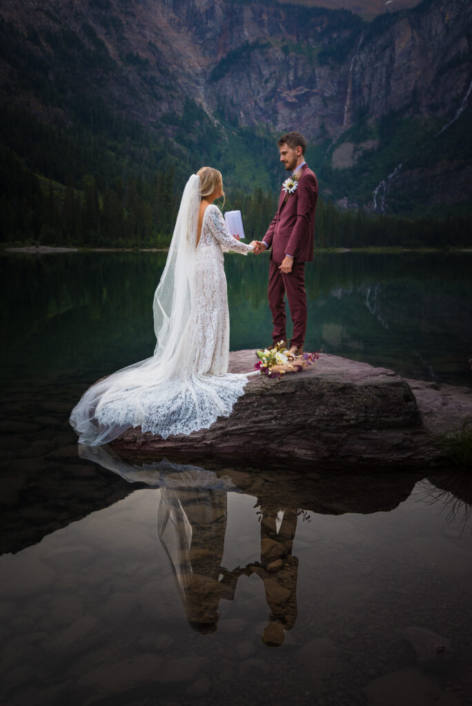 Hiking elopement avalanche lake Glacier National Park, Montana 