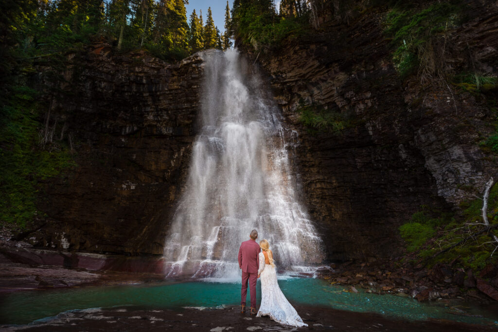 Hiking elopement avalanche lake Glacier National Park, Montana