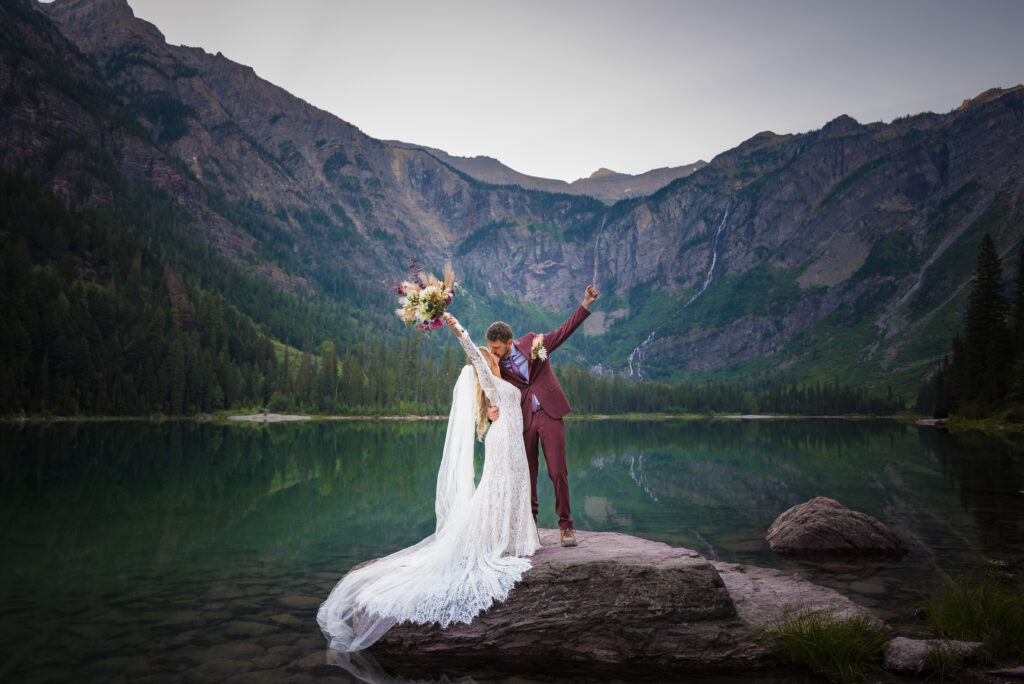 Hiking elopement avalanche lake Glacier National Park, Montana