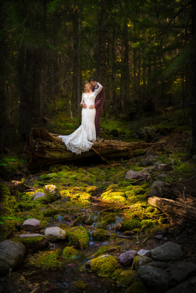 Hiking elopement avalanche lake Glacier National Park, Montana