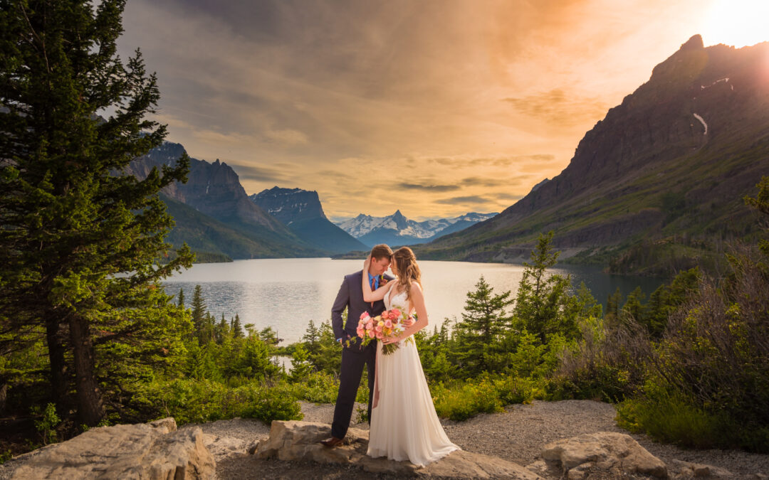 Elopement St. Mary lake Glacier National Park